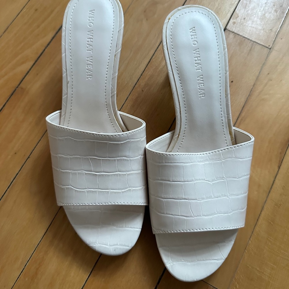 Who What Wear White Heeled Sandals - Never Worn